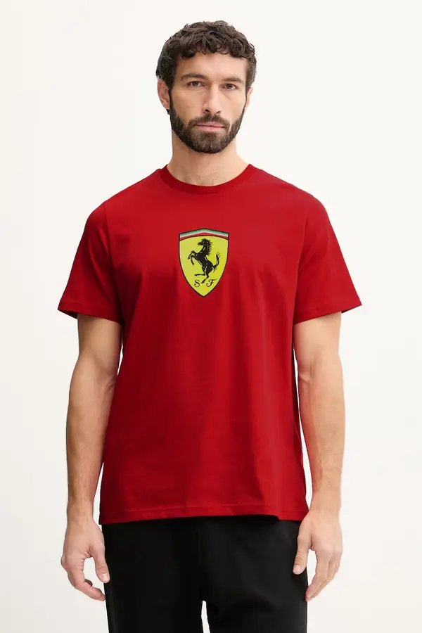 Puma Bombažna kratka majica Puma Ferrari