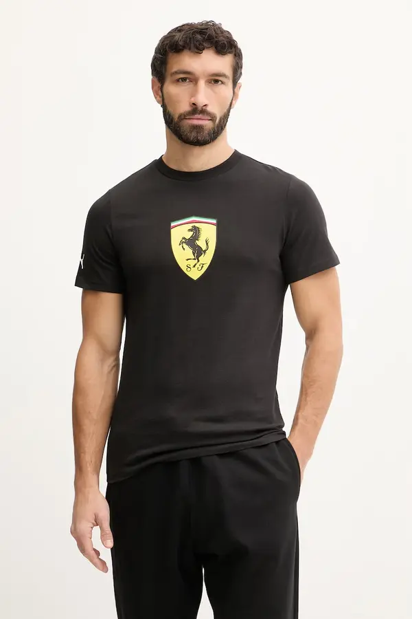 Puma Bombažna kratka majica Puma Ferrari