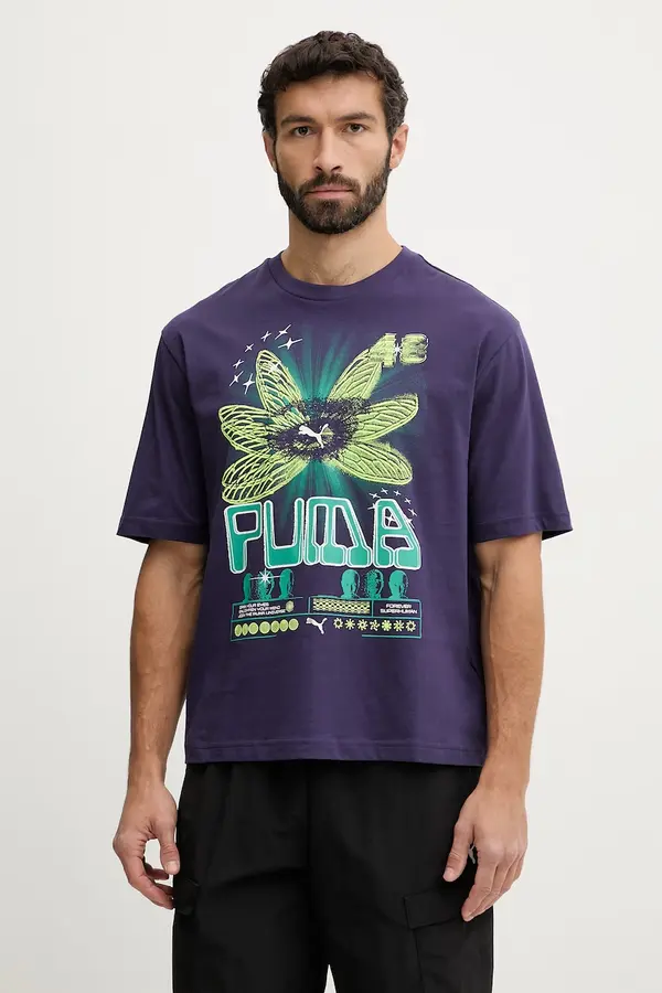 Puma Bombažna kratka majica Puma GRAPHIC
