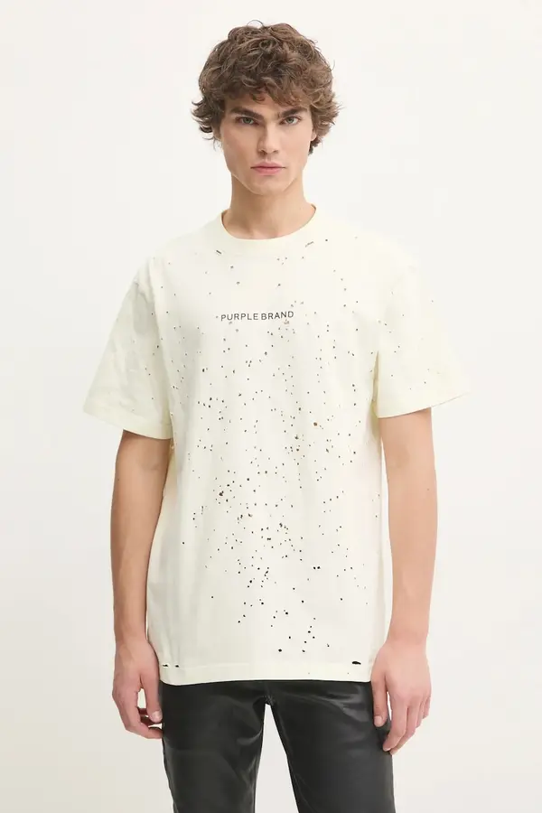 PURPLE BRAND Bombažna kratka majica PURPLE BRAND HWT JERSEY SS TEE