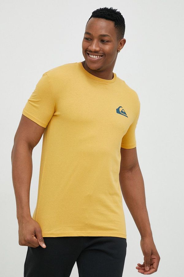 Quiksilver Bombažna kratka majica Quiksilver rumena barva