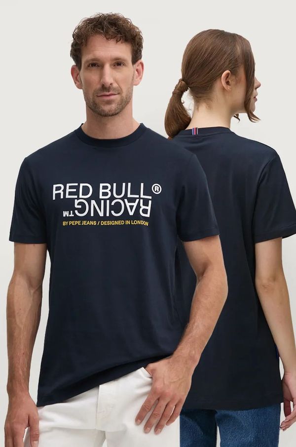 Red Bull Racing x Pepe Jeans Bombažna kratka majica Red Bull Racing x Pepe Jeans Red Bull Racing x Pepe Jeans mornarsko modra barva, RU500002