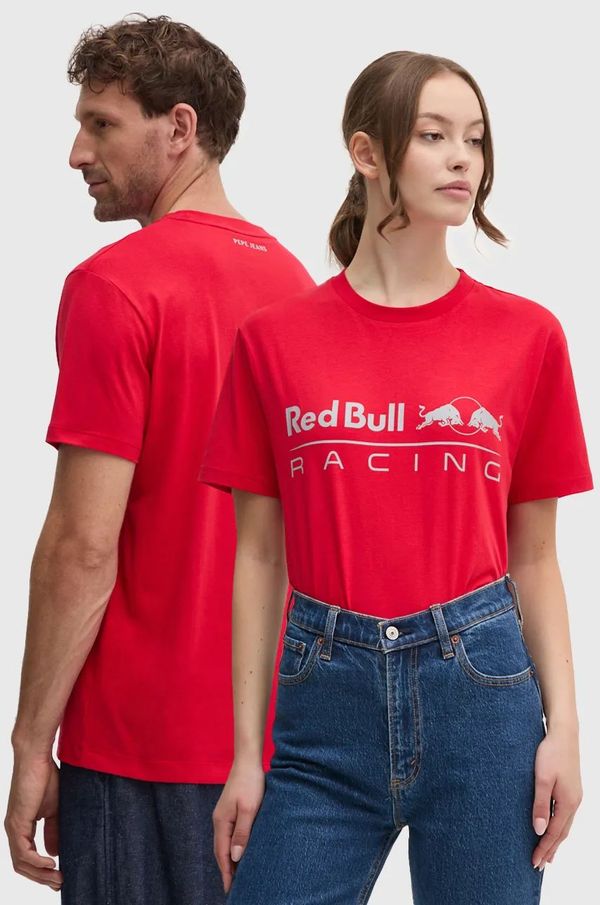 Red Bull Racing x Pepe Jeans Bombažna kratka majica Red Bull Racing x Pepe Jeans Red Bull Racing x Pepe Jeans rdeča barva, RU500005