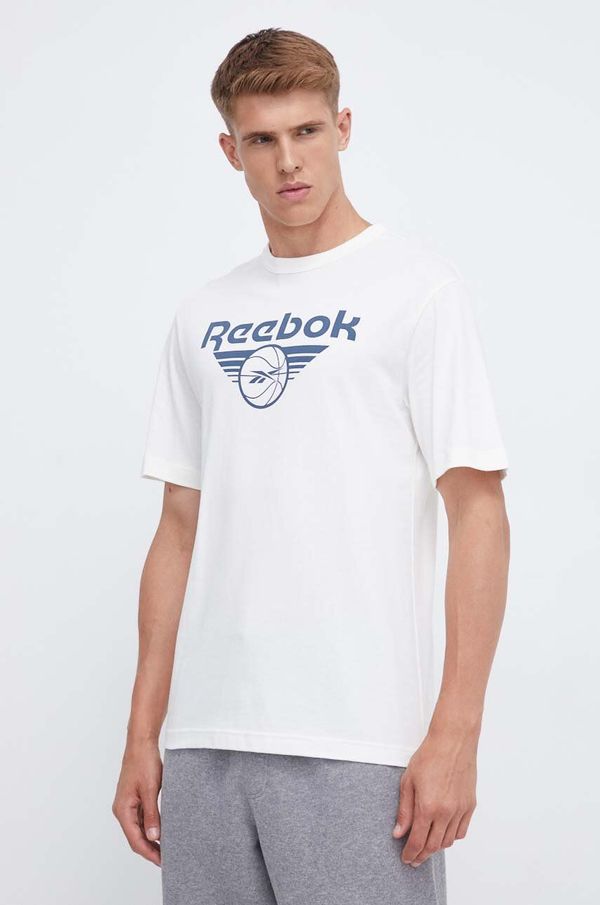 Reebok Classic Bombažna kratka majica Reebok Classic Basketball bež barva