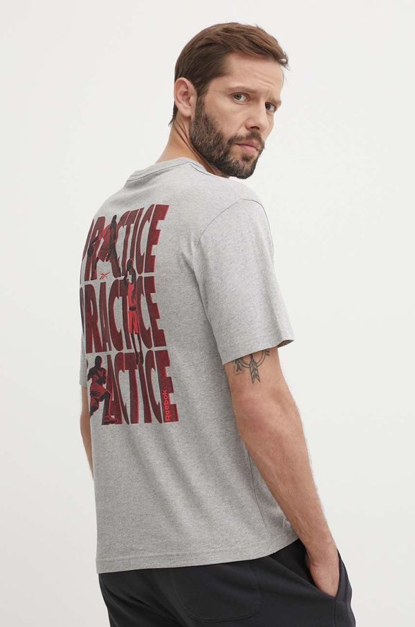 Reebok Classic Bombažna kratka majica Reebok Classic Basketball moška, siva barva, 100075507