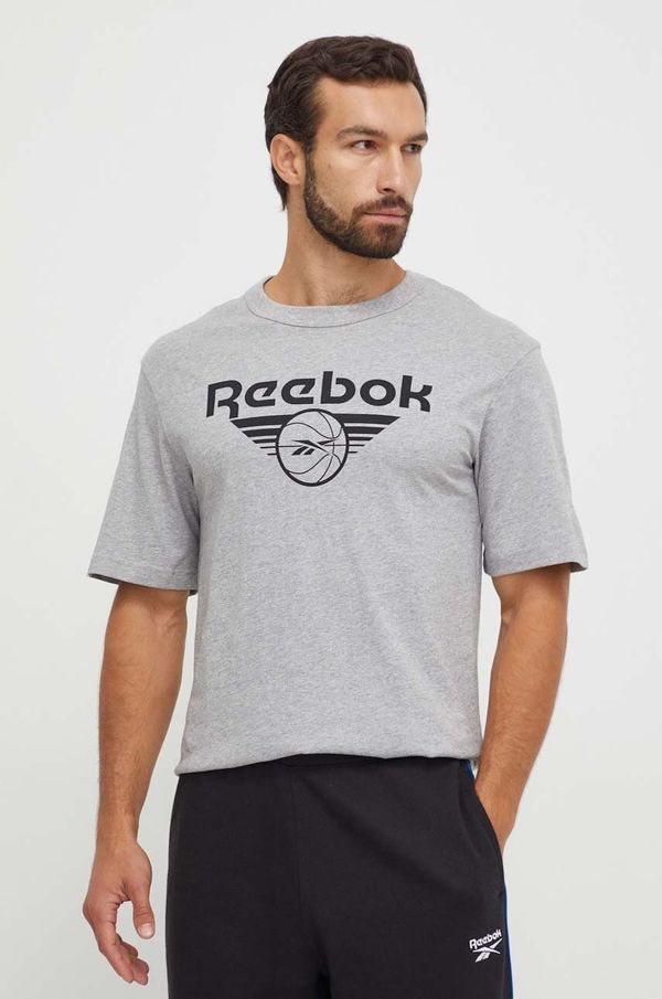 Reebok Classic Bombažna kratka majica Reebok Classic Basketball siva barva