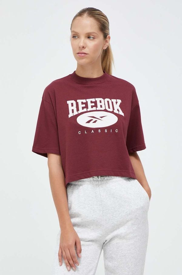 Reebok Classic Bombažna kratka majica Reebok Classic bordo barva