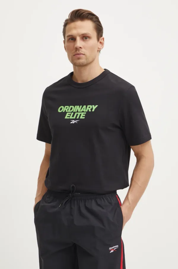 Reebok Classic Bombažna kratka majica Reebok Classic moška, črna barva, 100218824