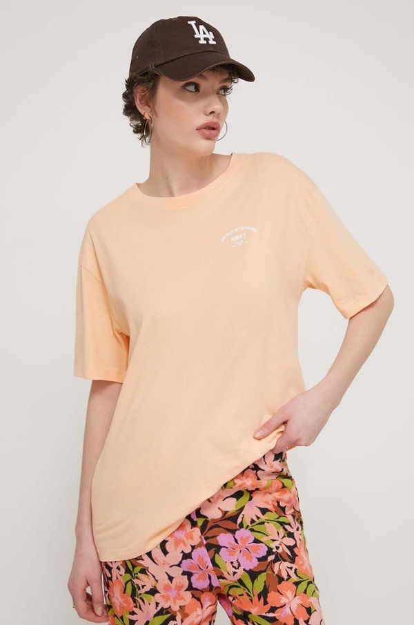 Roxy Bombažna kratka majica Roxy Essential Energy ženska, oranžna barva, ERJKT04130
