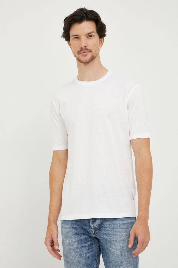 Sisley Bombažna kratka majica Sisley bela barva