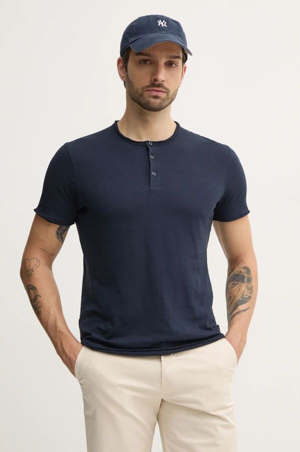 Sisley Bombažna kratka majica Sisley moška, bež barva, 3WF0S1009