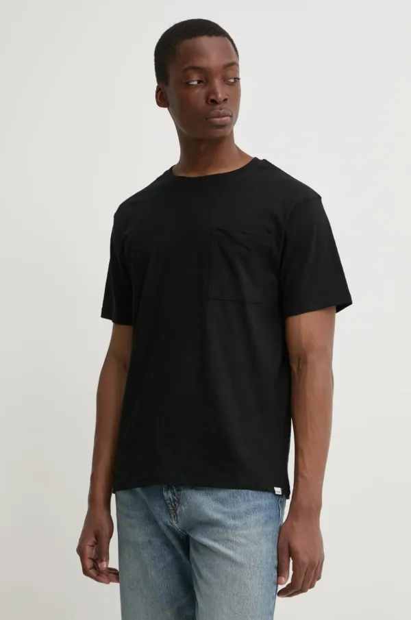 Solid Bombažna kratka majica Solid črna barva