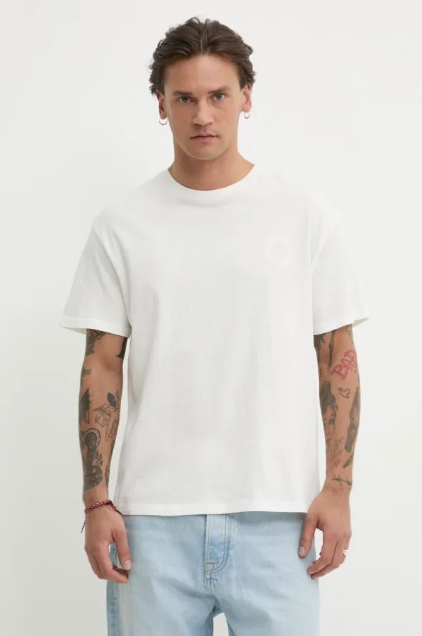 Solid Bombažna kratka majica Solid ORRICK moška, bela barva, 21108512.114201