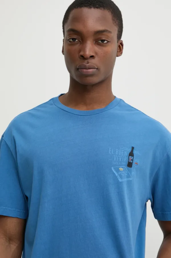 Solid Bombažna kratka majica Solid ORVAL moška, vijolična barva, 21108505.184041