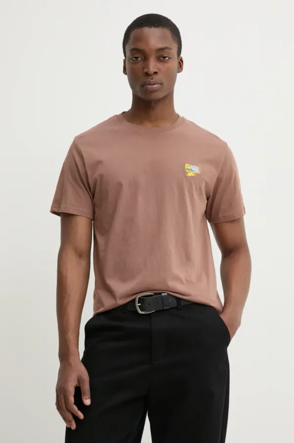 Solid Bombažna kratka majica Solid OWENS moška, rjava barva, 21108510.181314