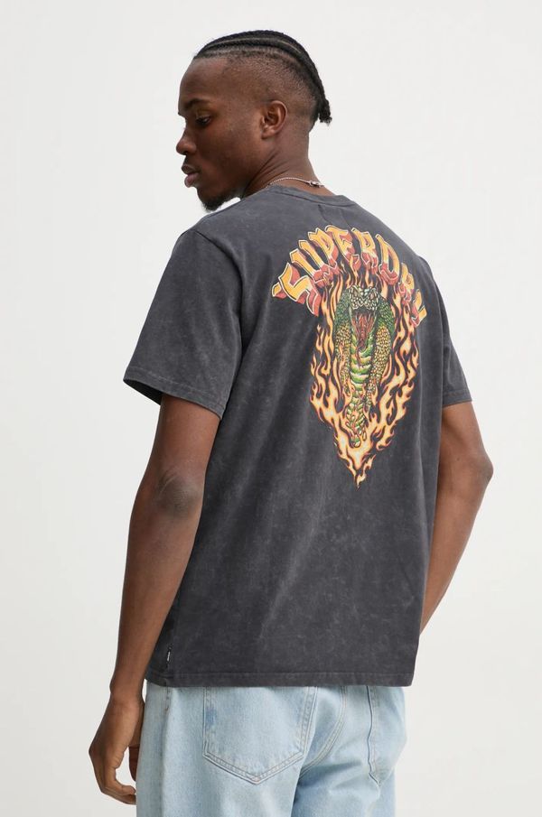 Superdry Bombažna kratka majica Superdry moška, siva barva, M1012047A-8JD