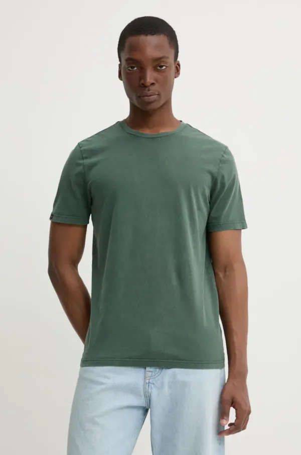 Superdry Bombažna kratka majica Superdry moška, zelena barva, M1012226A-D8O