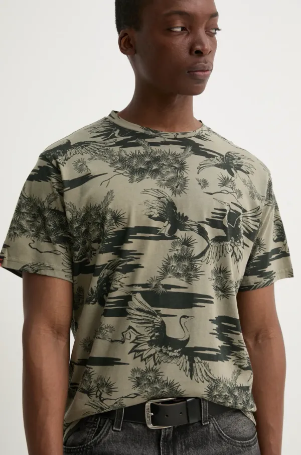 Superdry Bombažna kratka majica Superdry moška, zelena barva, M1012315A-F8Q