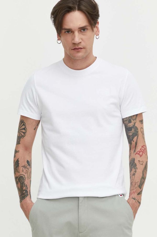 Superdry Bombažna kratka majica Superdry moški, bela barva