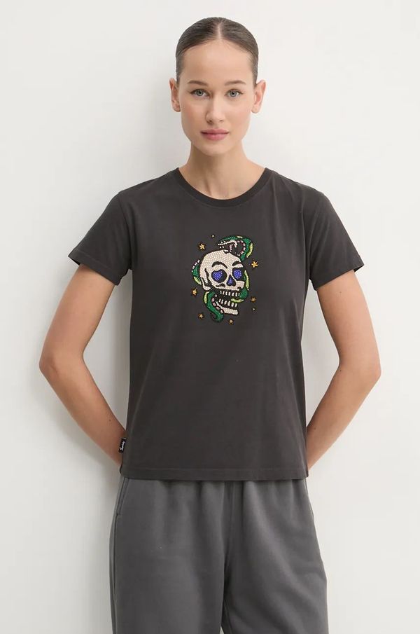 Superdry Bombažna kratka majica Superdry ženska, siva barva, W1011573A-AWF