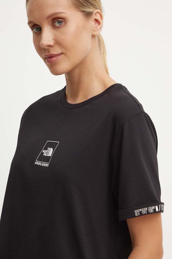 The North Face Bombažna kratka majica The North Face Coordinates Tee ženska, črna barva, NF0A89CJJK31