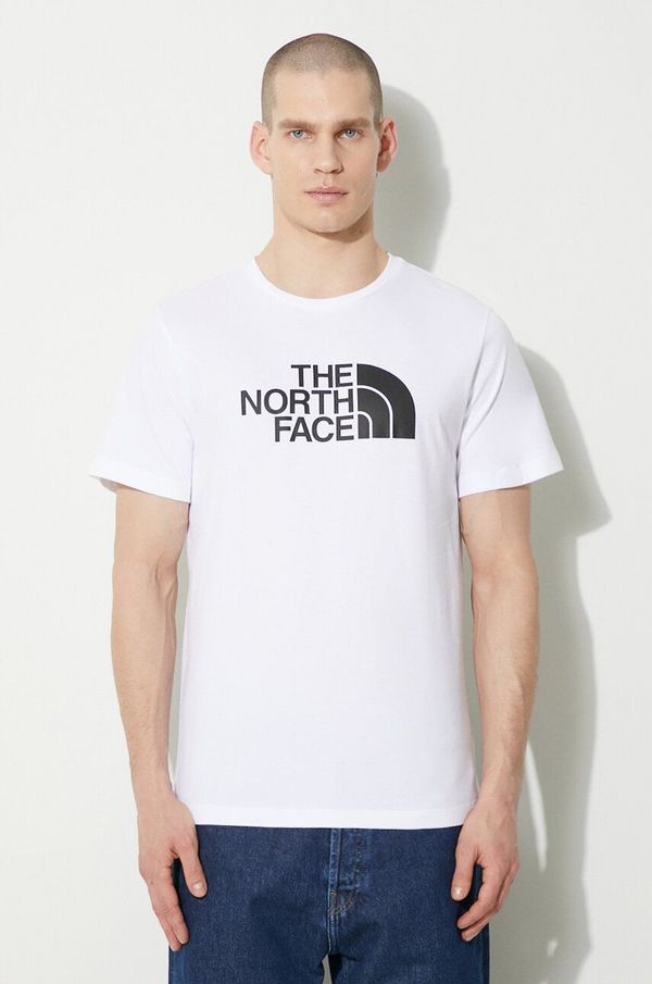 The North Face Bombažna kratka majica The North Face M S/S Easy Tee moška, bela barva, NF0A87N5FN41
