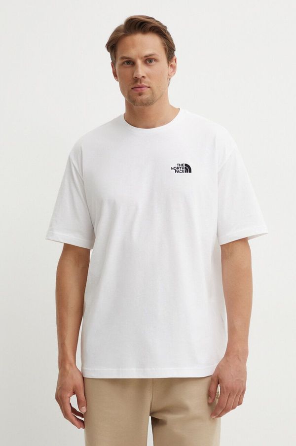 The North Face Bombažna kratka majica The North Face M S/S Essential Oversize Tee moška, bela barva, NF0A87NRFN41