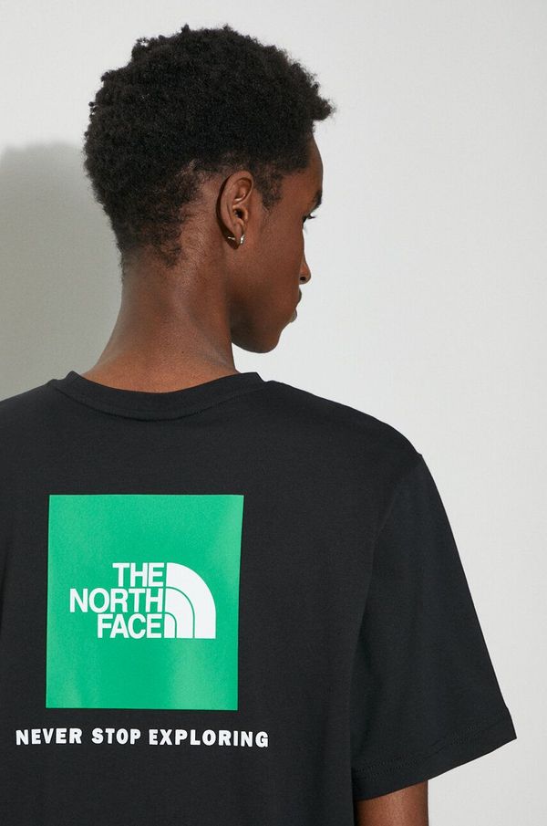 The North Face Bombažna kratka majica The North Face M S/S Redbox Tee moška, črna barva, NF0A87NPYQI1
