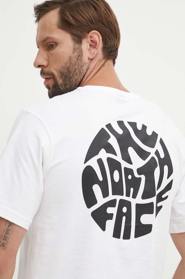 The North Face Bombažna kratka majica The North Face moška, bela barva, NF0A8799FN41