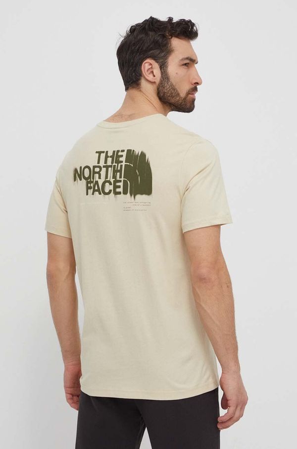 The North Face Bombažna kratka majica The North Face moška, bež barva, NF0A87EW3X41