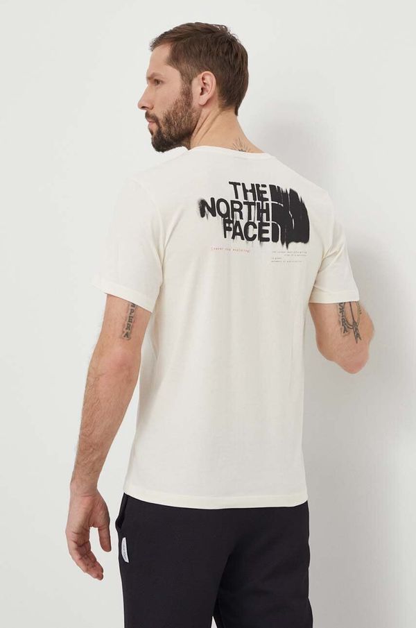 The North Face Bombažna kratka majica The North Face moška, bež barva, NF0A87EWQLI1