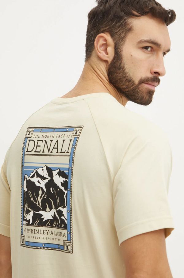 The North Face Bombažna kratka majica The North Face moška, bež barva, NF0A87NU3X41