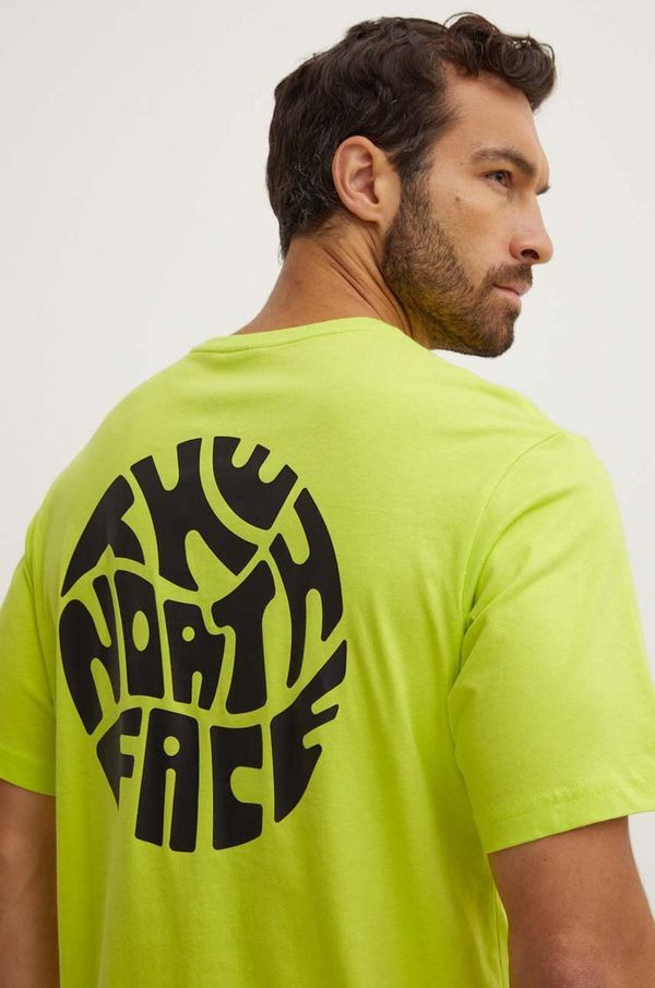 The North Face Bombažna kratka majica The North Face moška, zelena barva, NF0A8799RIQ1