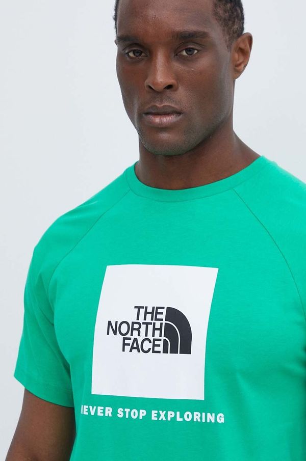 The North Face Bombažna kratka majica The North Face moška, zelena barva, NF0A87NJPO81