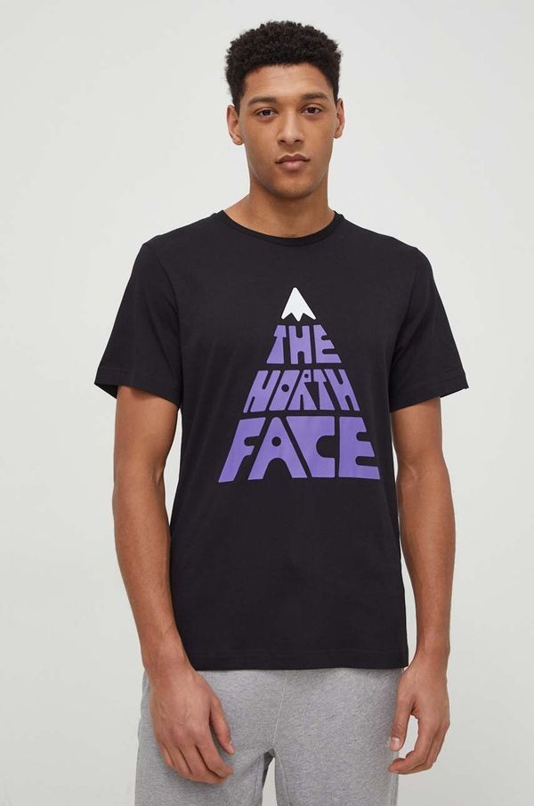 The North Face Bombažna kratka majica The North Face moški, črna barva