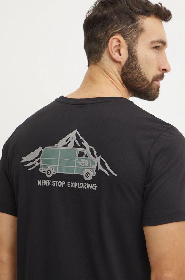 The North Face Bombažna kratka majica The North Face Outdoor Graphic moški, črna barva, NF0A8C1ZJK31