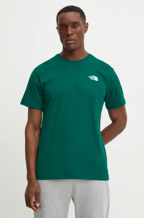 The North Face Bombažna kratka majica The North Face Redbox Celebration moška, zelena barva, NF0A87NV6GI1
