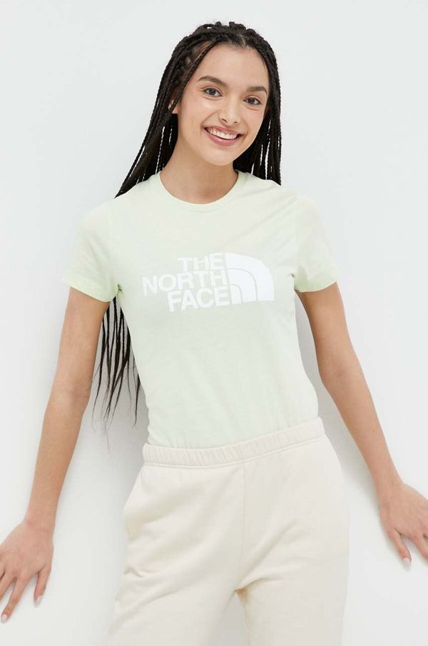The North Face Bombažna kratka majica The North Face zelena barva