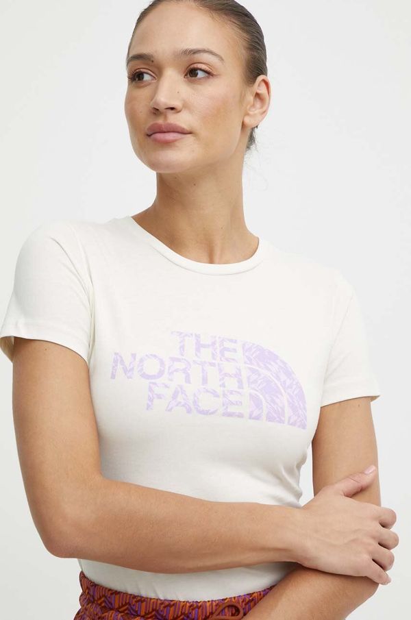 The North Face Bombažna kratka majica The North Face ženska, bež barva, NF0A87N6YFO1