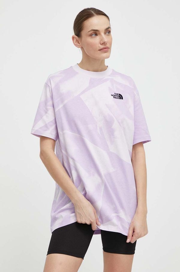 The North Face Bombažna kratka majica The North Face ženska, vijolična barva, NF0A881FUI61