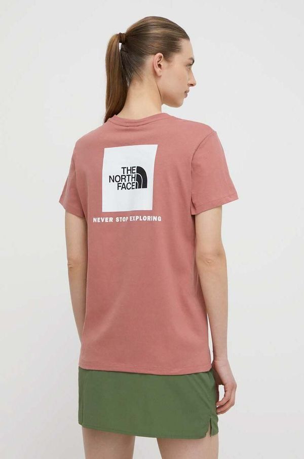 The North Face Bombažna kratka majica The North Face ženski, roza barva