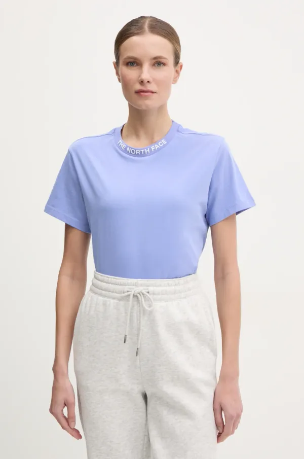 The North Face Bombažna kratka majica The North Face Zumu ženska, vijolična barva, NF0A87DJ0YI1