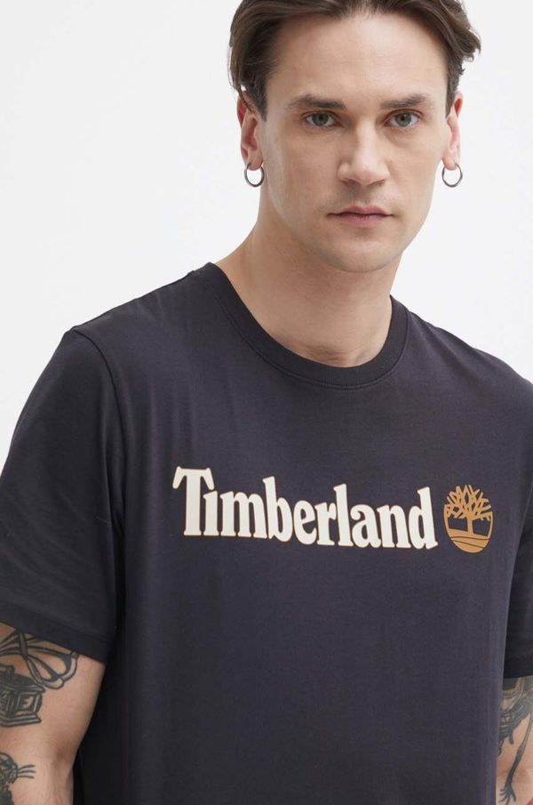 Timberland Bombažna kratka majica Timberland moška, črna barva, TB0A5UPQ0011