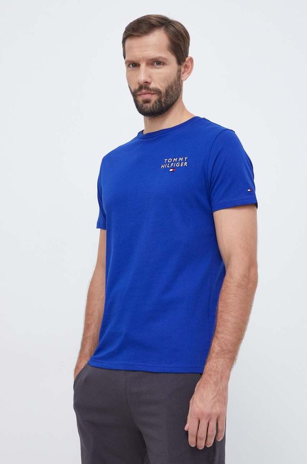Tommy Hilfiger Bombažna kratka majica Tommy Hilfiger mornarsko modra barva