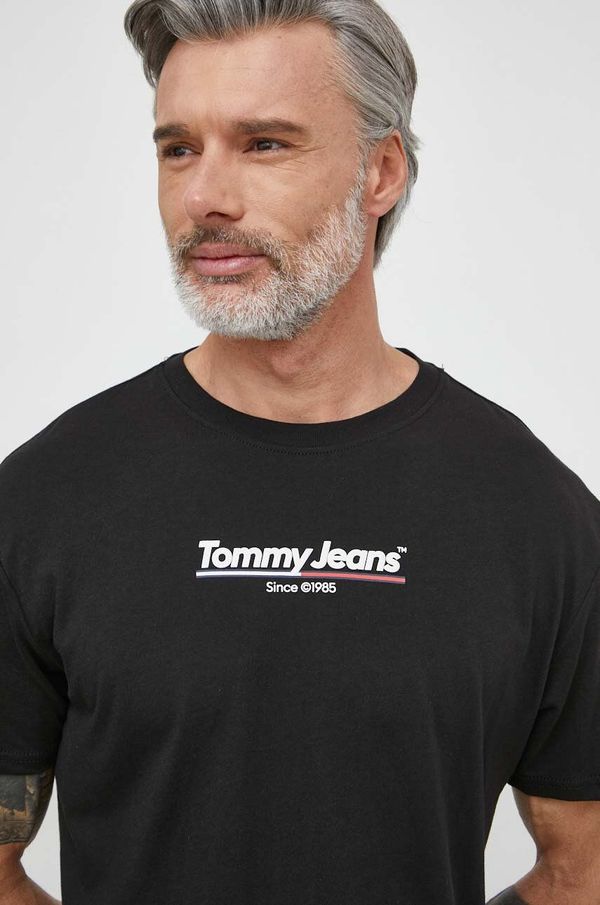 Tommy Jeans Bombažna kratka majica Tommy Jeans moški, črna barva