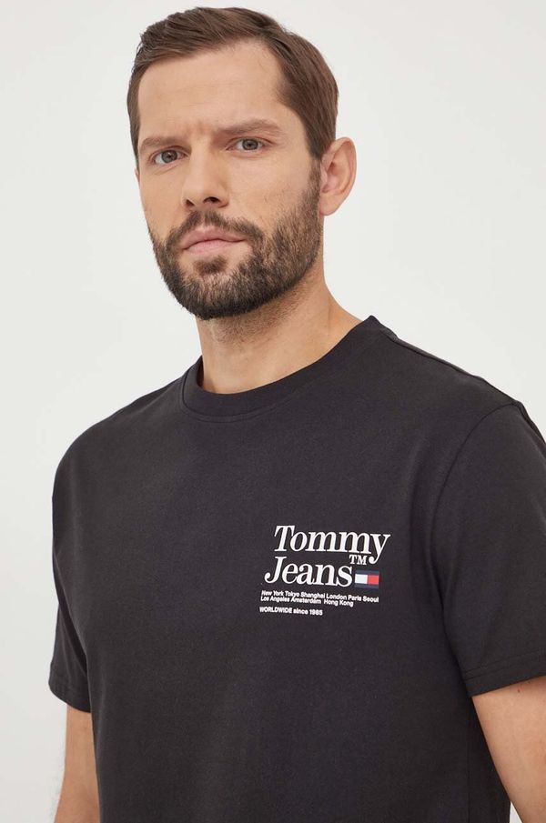 Tommy Jeans Bombažna kratka majica Tommy Jeans moški, črna barva