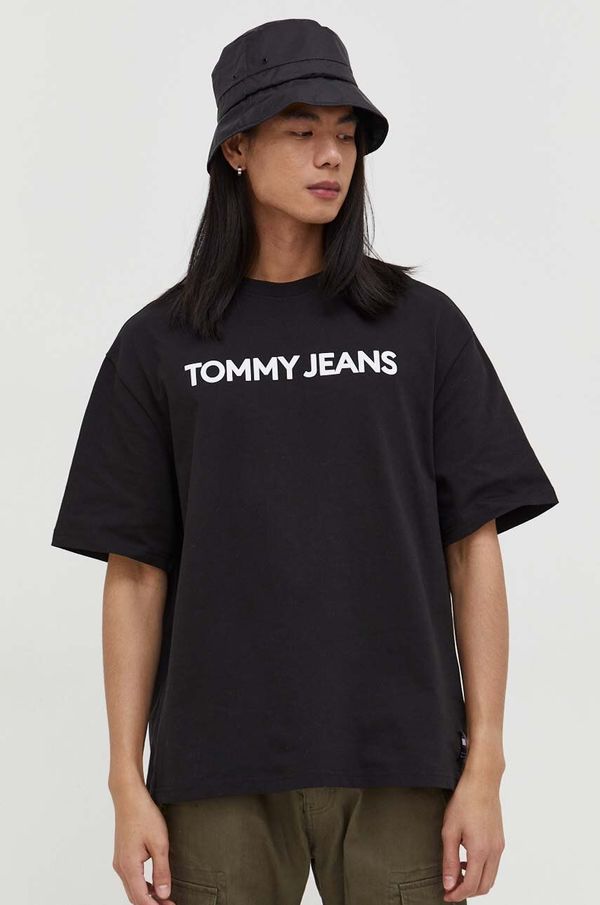 Tommy Jeans Bombažna kratka majica Tommy Jeans moški, črna barva
