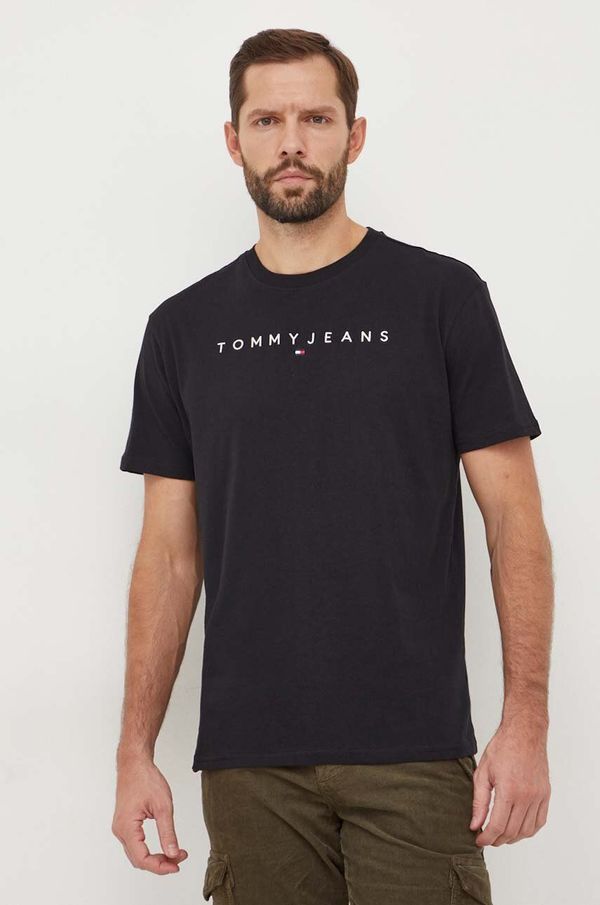 Tommy Jeans Bombažna kratka majica Tommy Jeans moški, črna barva