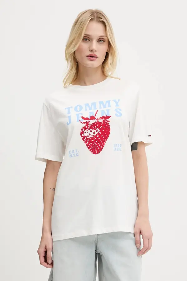 Tommy Jeans Bombažna kratka majica Tommy Jeans