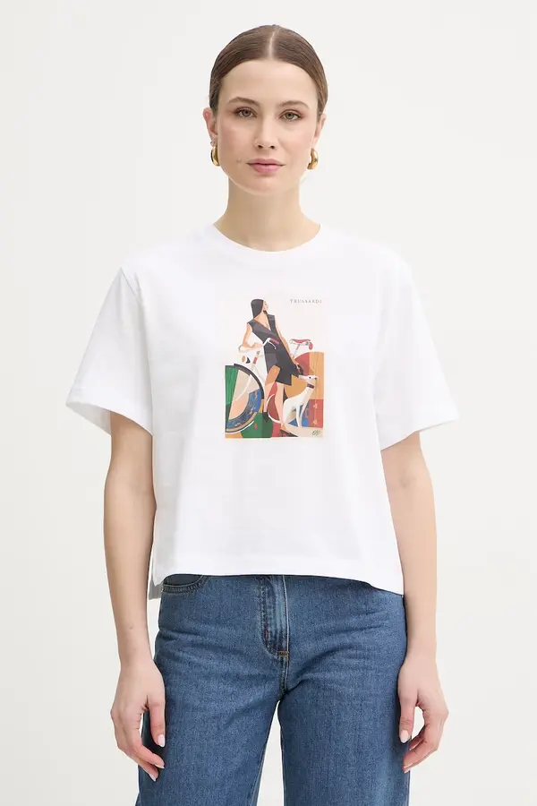 Trussardi Bombažna kratka majica Trussardi
